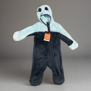 The North Face Baby Bear One Piece 6-12M NWT Shady Blue Fleece Bunting